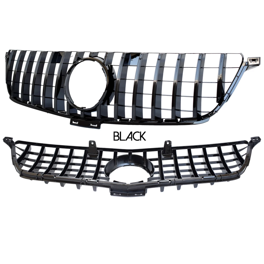 W166 Grill, Black & Silver Panamericana GT Grille for Mercedes Benz M ML Class Pre-facelifted W166 2012 - 2014 ML350 ML400 ML450