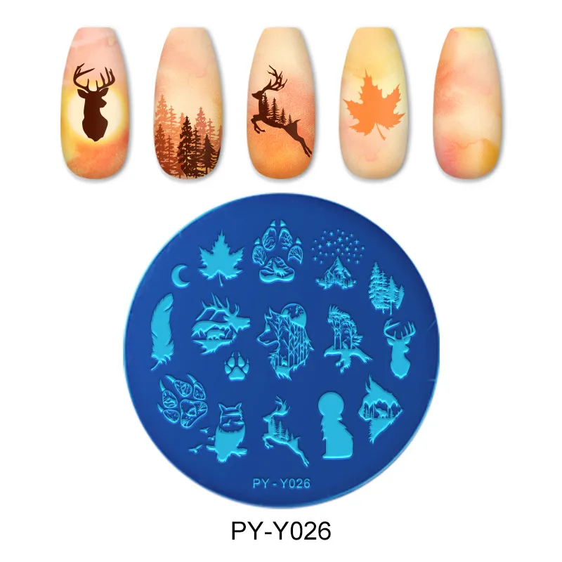 PICT YOU – plaque d'estampage pour ongles, pochoir en acier inoxydable, pour Art de manucure et de pédicure, motif à rayures géométriques, idéal pour le Festival de noël