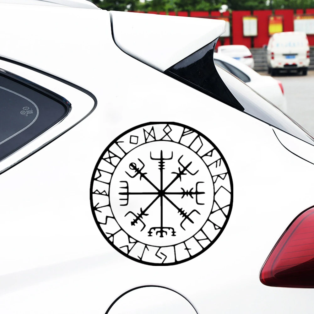 FD524D  Viking Protection Runes Vegvisir Compass Meval Car Sticker Reflective Decal Waterproof Stickers on Rear Bumper Window