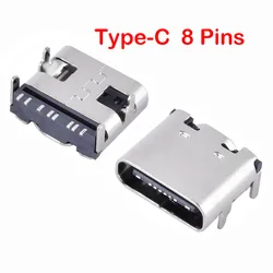 5-50PCS USB 3.1 Type C Female Socket Connector Power Interface Charging Dock Socket 8 Pins SMT USB-C Receptacle Jack Port 8P