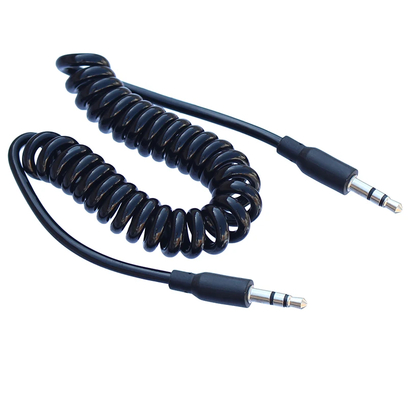 TRS To TRS Spring Audio Jack 3.5mm Male AUX Cable  for Speaker Car Headphones