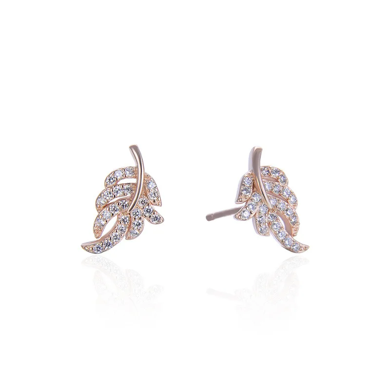 Ear Stud Rose Gold Leaf Earrings,Thomas Fashion Cosmic Jewerly For Women,2021 New Ts Trendy Timeless Gift in 925 Sterling Silver