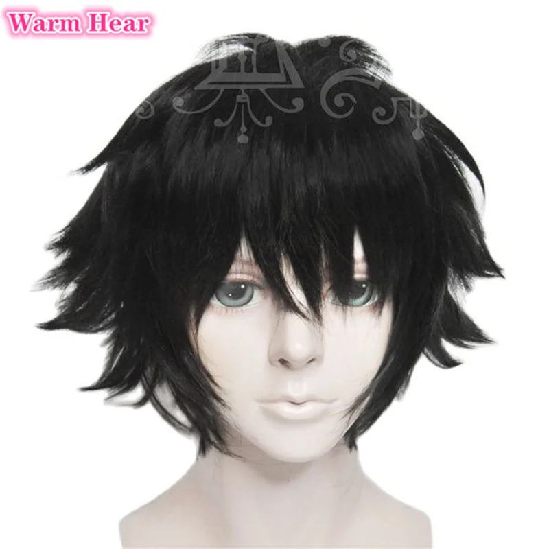 Yandere Simulator Budo Masuta Short Black Cosplay Wig Heat Resistant Synthetic Hair Cosplay Wigs + a wig cap