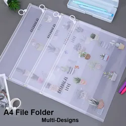 Bolsa de carpeta de archivos Kawaii Star A4 con cremallera, organizador de papel para documentos de escritorio, estuche de almacenamiento para oficina y estudio, papelería, 1 unidad
