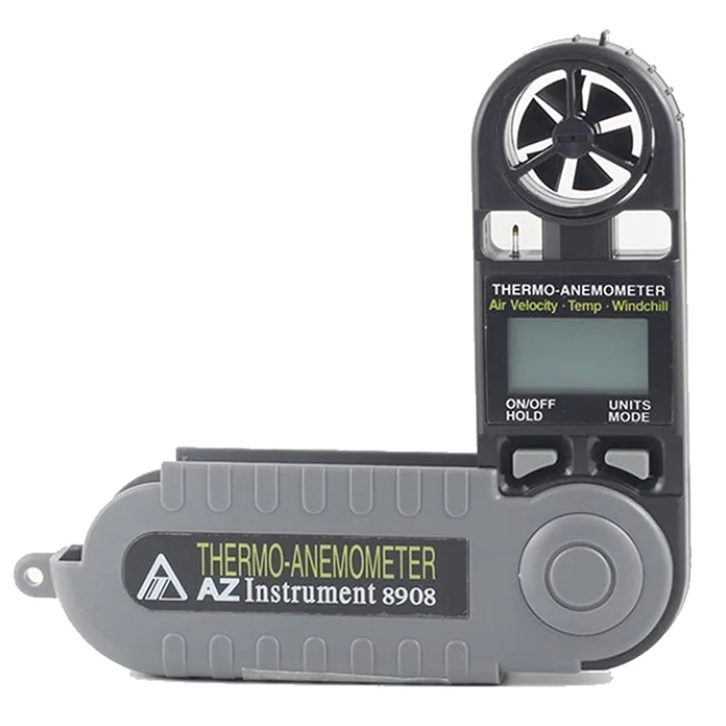 AZ 8908  Mini Wind Speed Meter Use For Measure the Wind Speed,Temp.and Windchill.Tripod Mountable,Wind Speed Units Switchable.