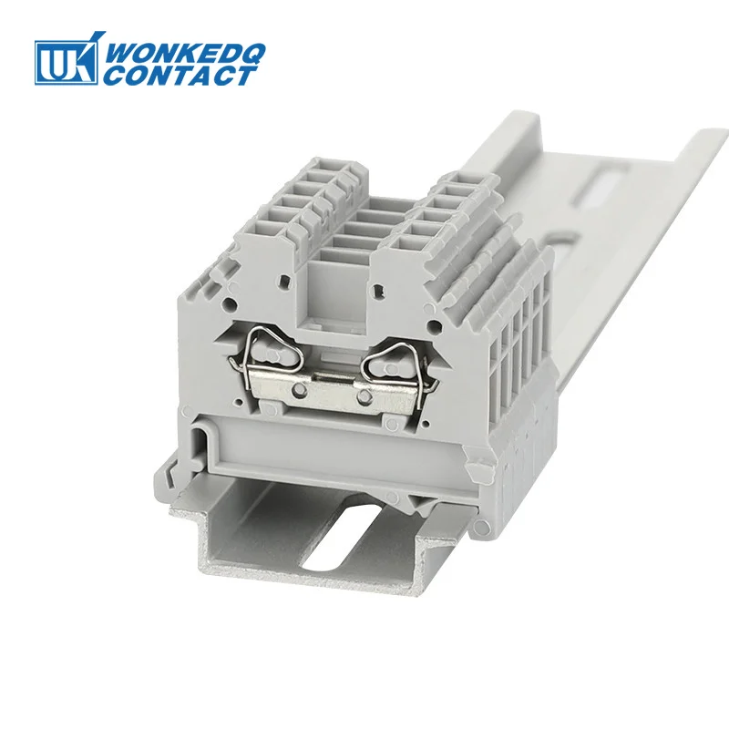 10Pcs 280-101 Spring-Cage Connection Mount 2-Conductor Plug 2.5 mm² 280 101 Clamp Wire Connector Din Rail Terminal Block