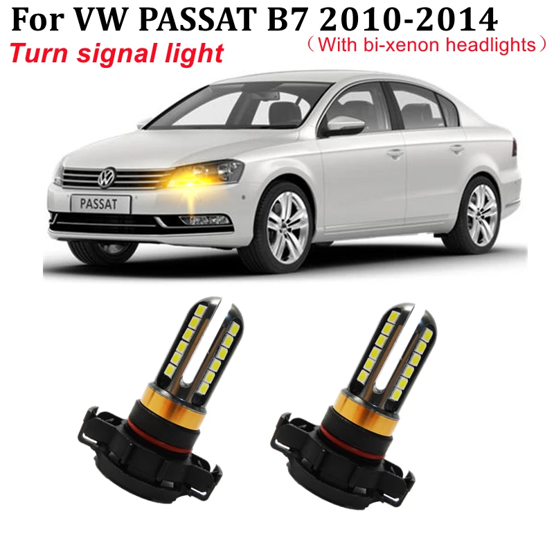 

2x Canbus PSY24W LED Front Indicator Bulbs For 2010-2014 Volkswagen VW PASSAT B7 Sedan Alltrack Estate Turn signal light bulbs