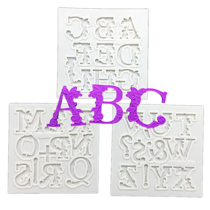 Alphabet- und Zahlen-Silikonform für Zuckerhandwerk, Cupcake-Backform, Fondant-Kuchendekorationswerkzeuge – Detail 9