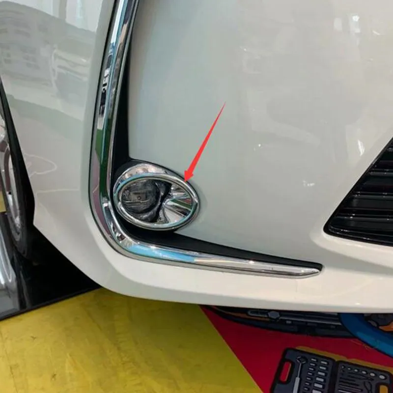 Auto chrome accessories,front fog light trim sticker for toyota corolla 2019 2020,car accessories