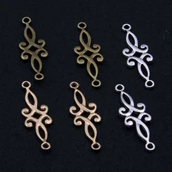 30pcs 9*29mm 3 Color Charm Hollow Flower Connectors For DIY Jewelry Handmade Necklace Accessorie