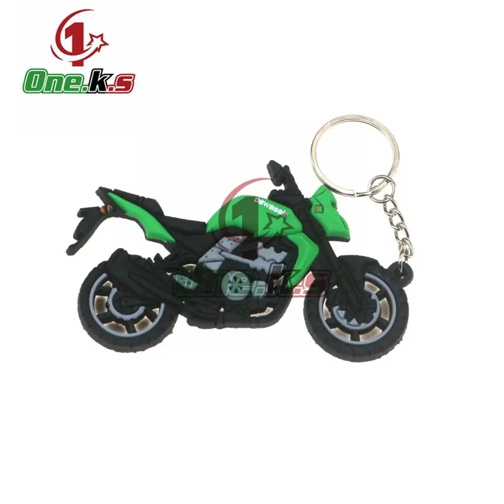 【Buy three get one free】Rubber Motorcycle Key Ring Key Chain cool keychain 3D Soft For  KAWASAKI Locomotive model