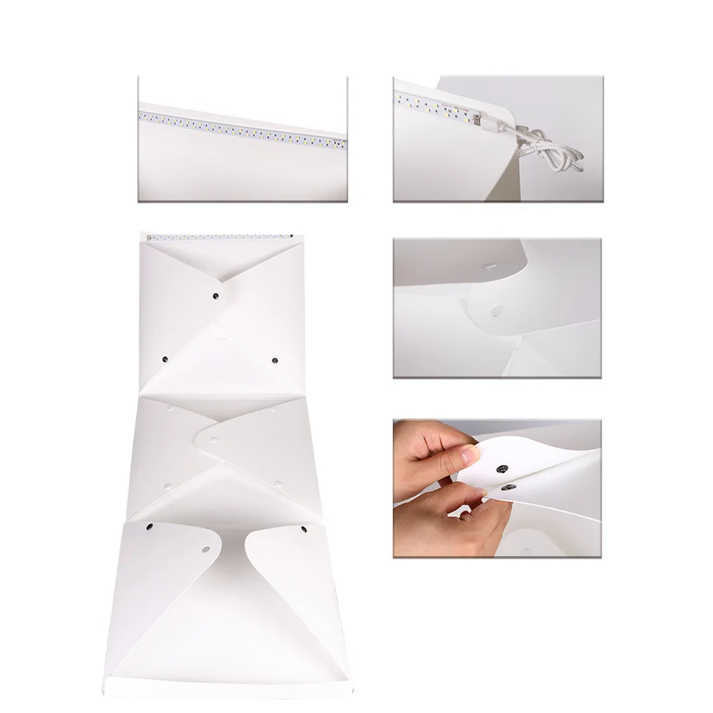 Caja de luz de fotografía plegable, Softbox de estudio fotográfico, Panel LED, Kit de caja de disparo de luz con cámara DSLR