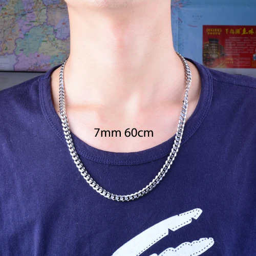 Nie verblassende 3,5mm-11mm Edelstahl-Kubanische Halskette, wasserdicht, Herren-Gliederkette, Geschenk-Schmuck – Detail 3