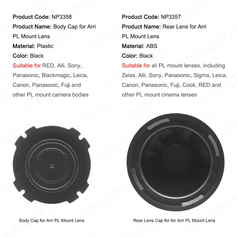 PL montieren Kunststoff Objektiv Kappe Set Körper + Hinten Objektiv Kappe Für Arri Zeiss Angenieux Cooke Fujiron PL Mount Objektiv