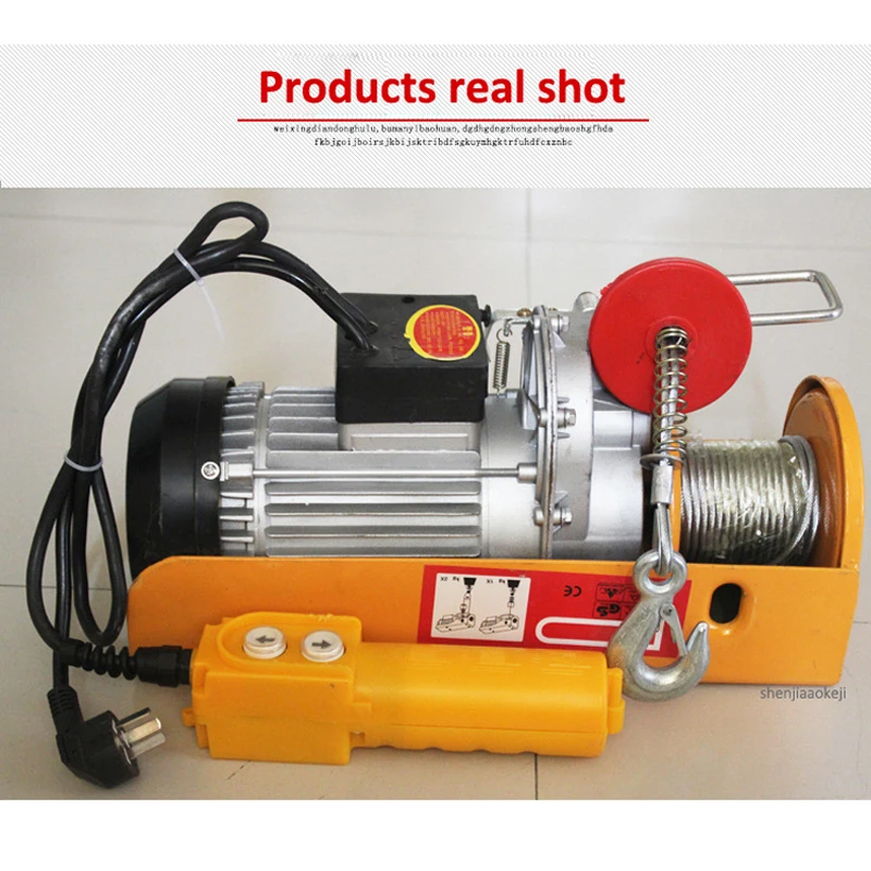 

Hot Sale Small Electric Crane PA400 Mini Portable Hoist Crane 12/20/30m Steel Wire Windlass Small Home Crane Renovation Crane