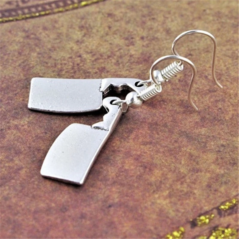 Meat Cleaver Earrings, Butcher's Knife Jewelry, Gothic Gifts, Cult Classic Horror Fan, Alternative Style