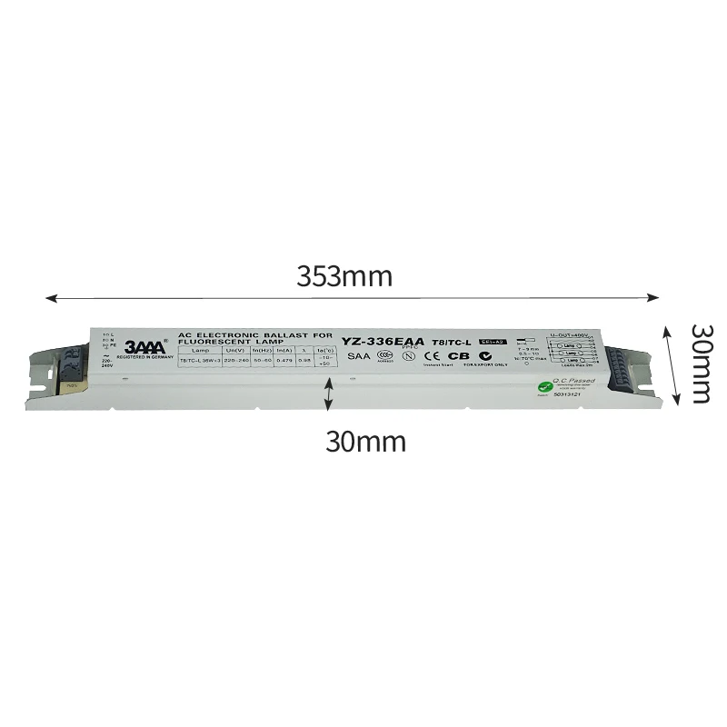 3AAA YZ-136EAA YZ-236EAA YZ-336EAA T8/TC-L 220V 1*36W 3*36W T8 Electronic Ballast For T8 Fluorescent Lamp Advertising Light Box