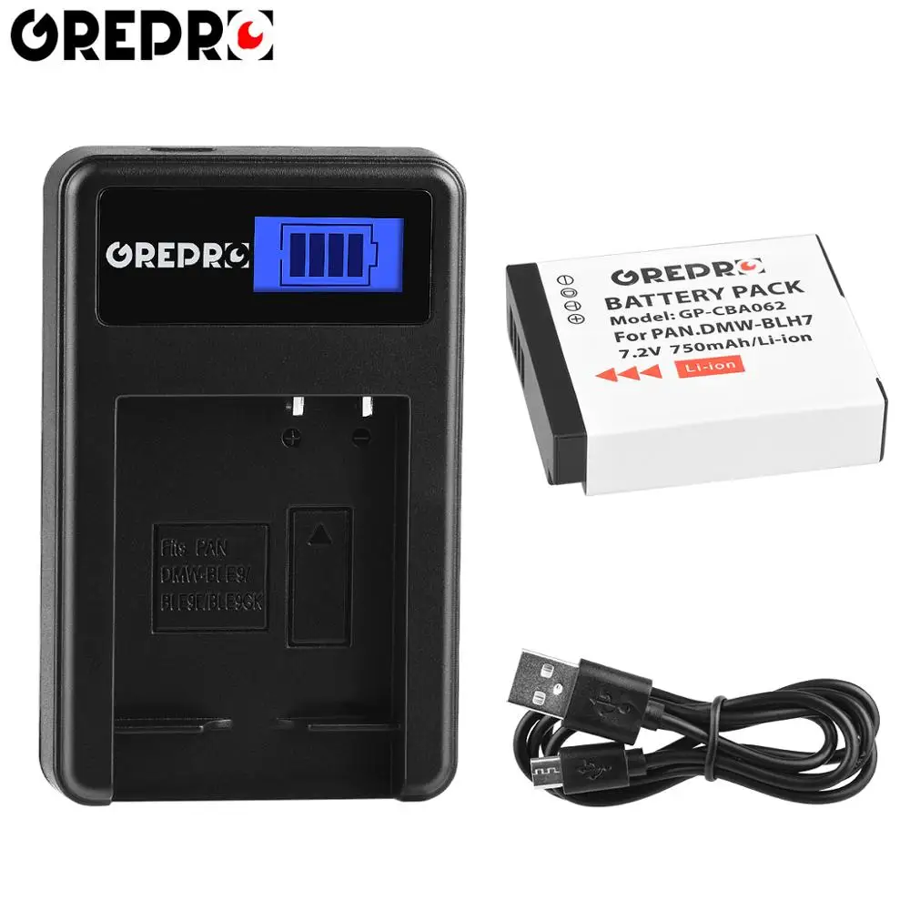 DMW-BLH7 BLH7 DMW-BLH7PP DMW-BLH7E البطارية مع LCD شاحن يو اس بي لباناسونيك لوميكس DMC-GM5 ، DMC-GF7 ، DMC-GF8 ، GF9 ، LX10 ، LX15