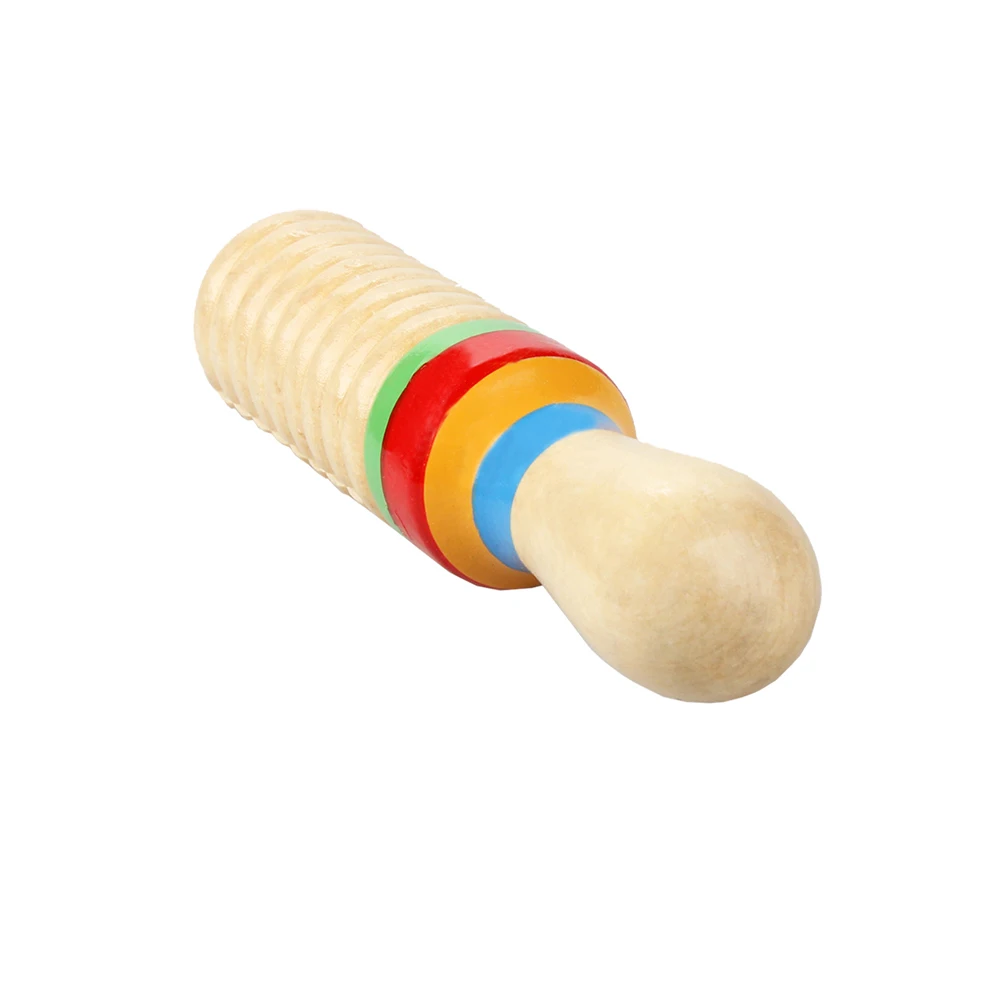 Orff Musical Instruments Wooden Small Single-threaded Ring Percussion Cylinder Croak Frog Barrel Kids Gifts Educational Toys