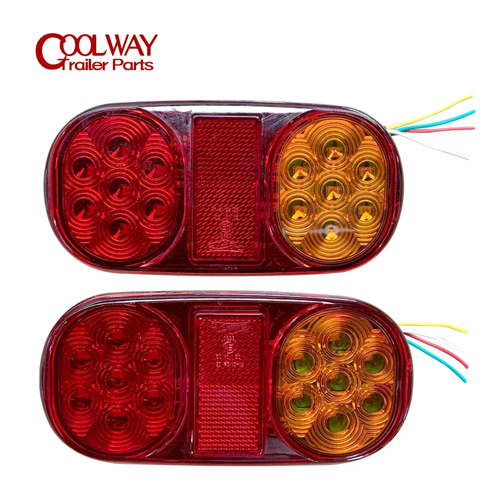 (2PCS/1PAIR) 12V LED Tail Light Submersible Rear Lamps for Boat Trailer RV Camper Caravan - Number Plate Lights