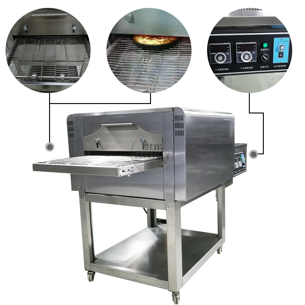 Stainless Steel Baking Oven Commercial  Pizza  Gas Conveyor Oven For Bakery Equipment Combo Top Sale Balanced Heating