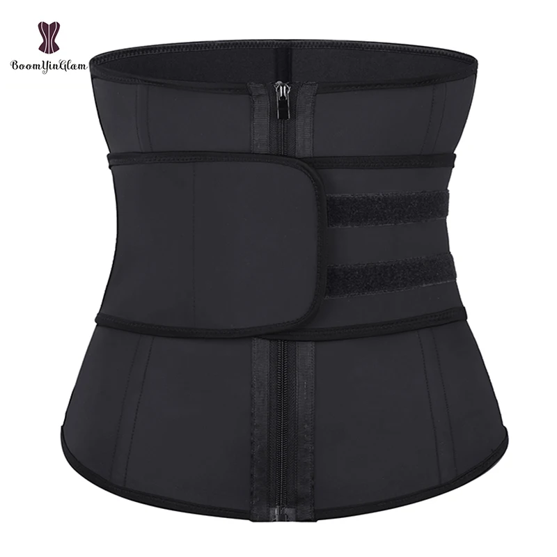 Women Smooth Latex Sheaths Slimming Girdle Belt Plus Size 7 Steel Boned Underbust Corselet Zip And Stick Latex Waist Trainer