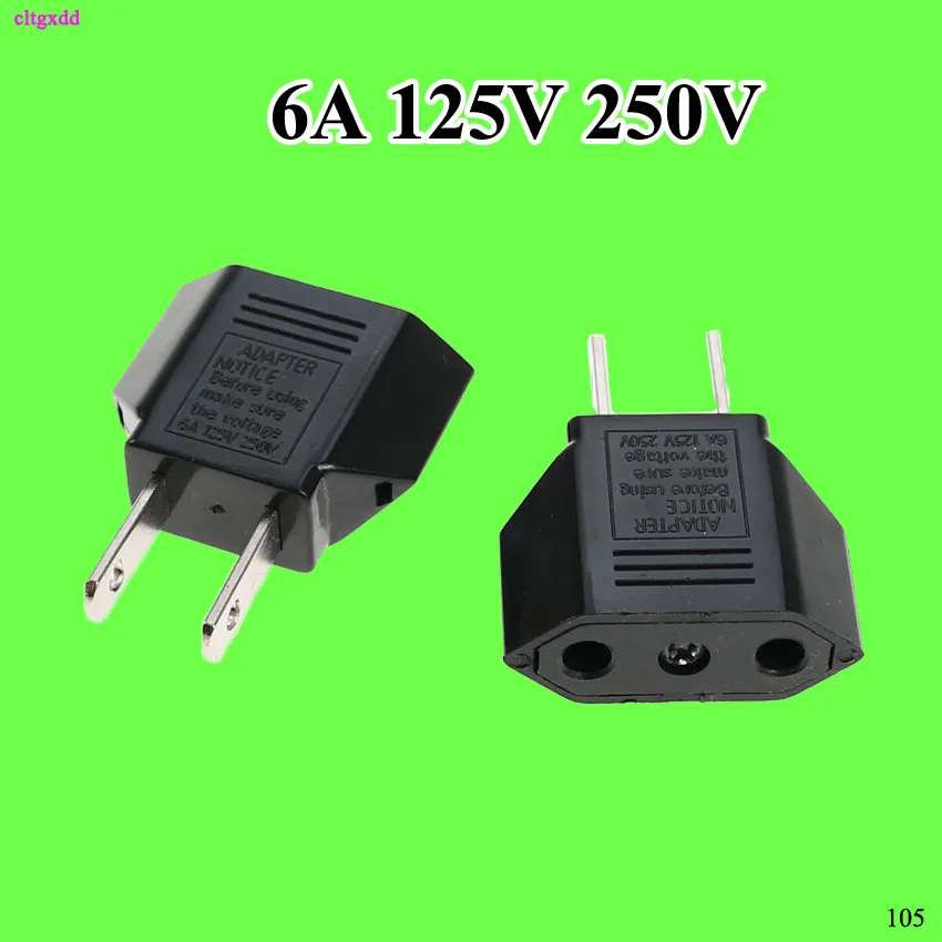 cltgxdd 2pcs/lot Black Universal Travel Power Plug Adapter EU EURO to US USA Adaptor Converter AC Power Plug Adaptor Connector