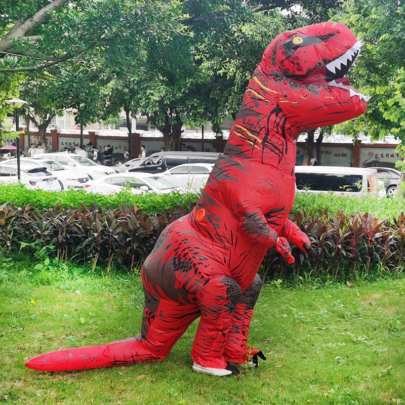 Adult Kids Inflatable Dinosaur Costume T-Rex Cosplay Party Anime Fancy Dress Suit Halloween Costumes for Man Woman