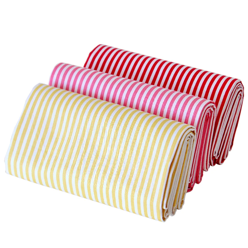 160x50cm Colorful Striped Twill Cotton Sewing Fabric, DIY Bedding Sheet Home Children\'s Clothing Cloth