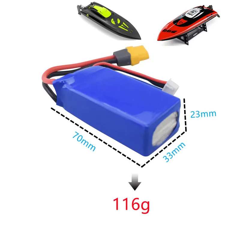 11.1V 1500mah lithium battery for Udirc UDI010 brushless motor high-speed RC boat, XT60 interface power rechargeable battery