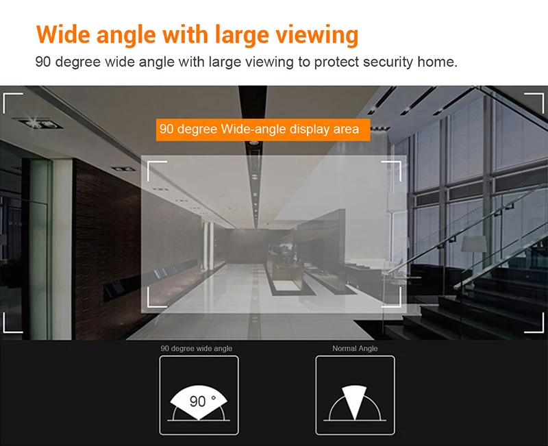 HD Smart Cat\'s Eye Home Electronic Doorbell 2.4 Inch 90 Degree Wide Ange Visual Monitoring Anti-Theft Camera Video Door Bell Cam