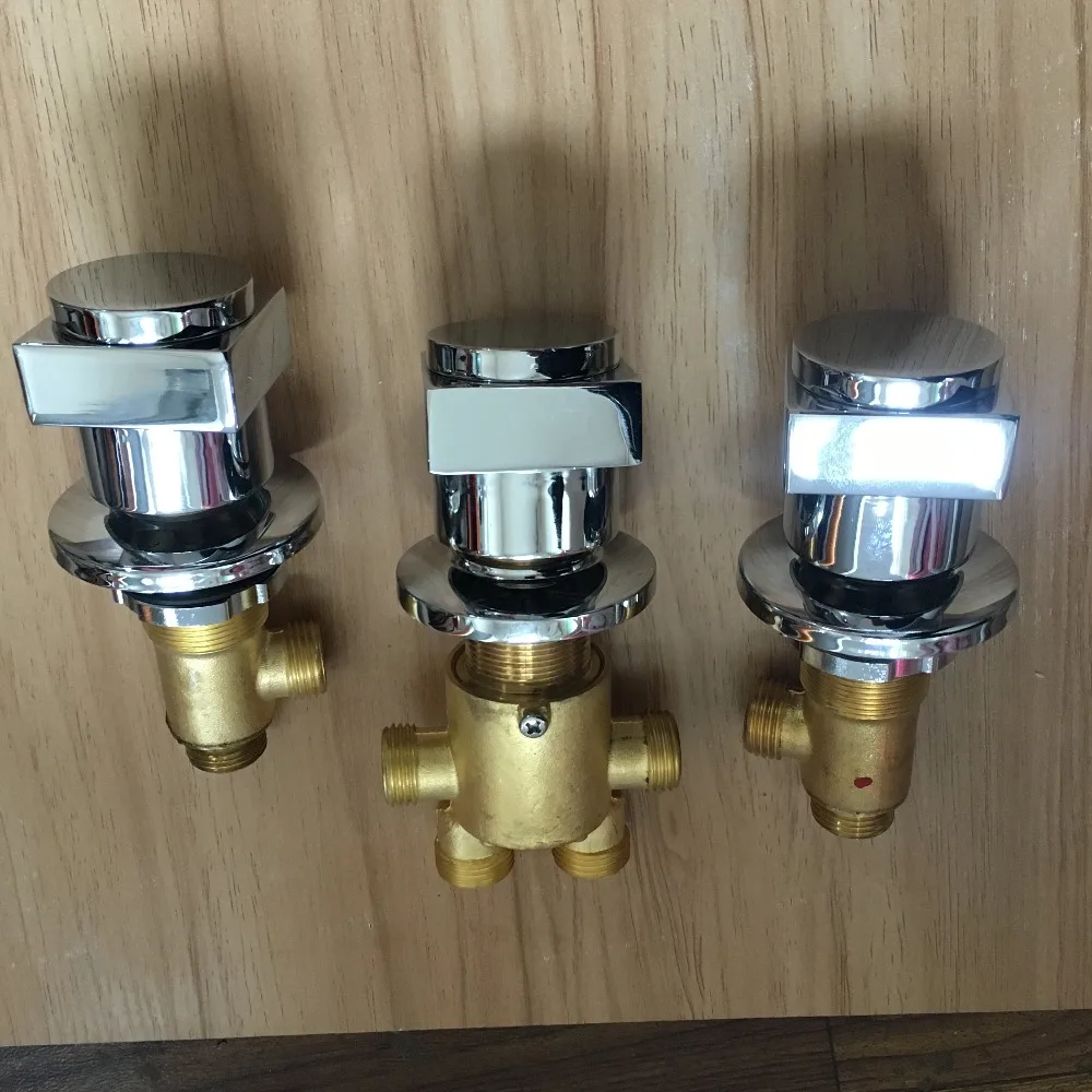 Square Handle Brass Switch Valve for Bathtub faucet shower mixer Bath faucet control valve Split five-hole cylinder side faucets