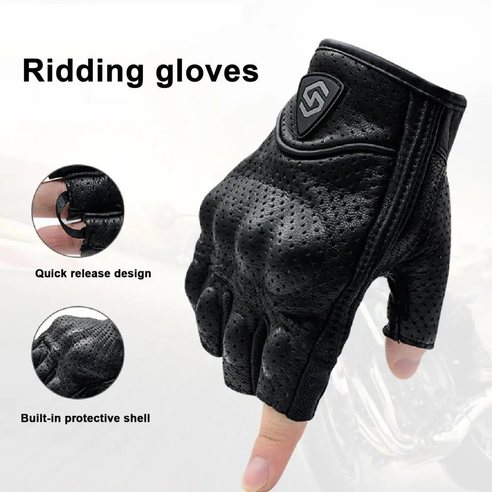 2Pcs Excellent Fingerless Gloves Practical Black Motorcycle Gloves for Wrestling Half Finger Gloves