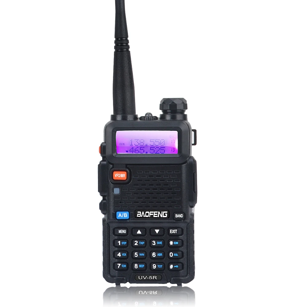 Imagem -03 - Walkie Talkies uv 5r Baofeng Banda Dupla fm de Duas Vias Vhf e Uhf com Capa de Proteção de Couro Mãos Livres