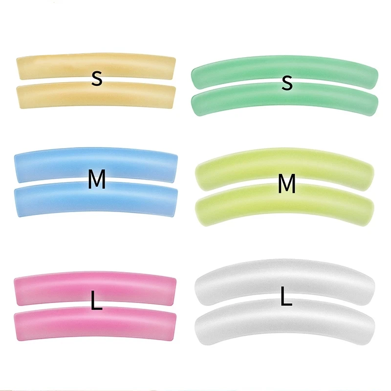 6 Pair Reusable Flexible Silicone Lash Perm Pad Perming Eyelash Patches Flat S/M/L Curl S/M/L 6 Size In Different Colors