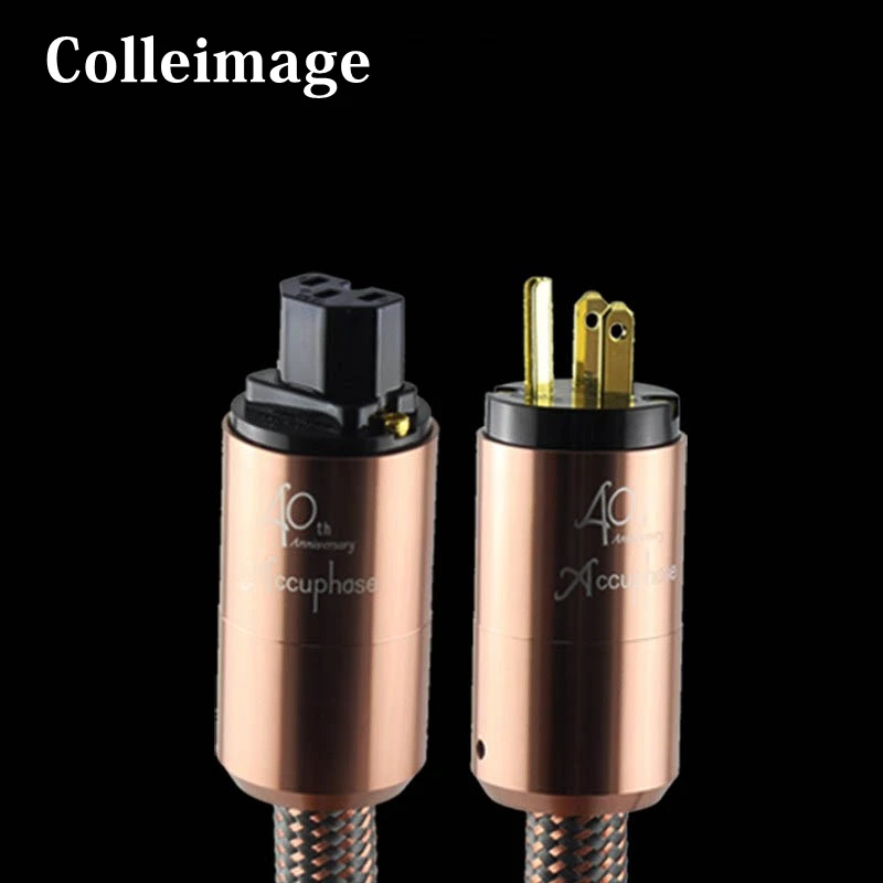Colleimage 19mm Audiophile OCC US/EU/AU/ power Cord Hifi audio  American Standard CD Sound Acoustics Power Cord