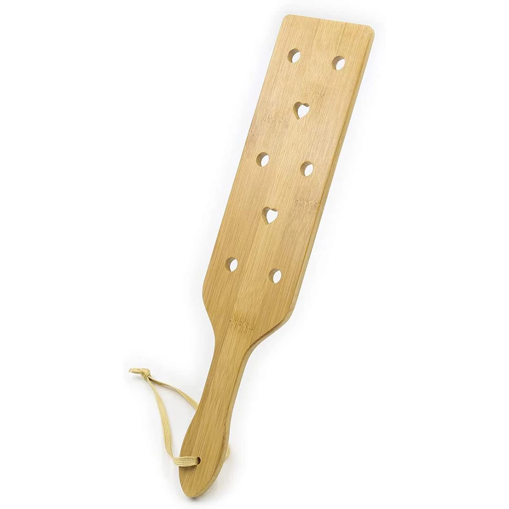 13.4inch Bamboo Wood Paddle Lightweight Thin Wooden Paddles with Airflow Holes for Light Play，Equestrian Riding Equestrian bat