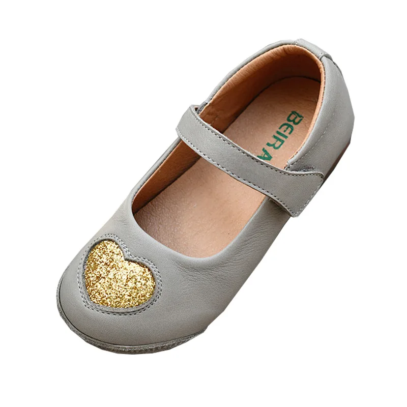 Full-grain Leather Girls Casual Shoes Kickproof Design Princess Baby Shoes Genuine Leather Children Sandals Kids Shoes