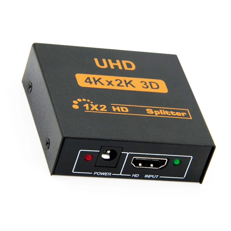 4K Splitter UHD 3D HDMI-compatible Splitter HD 1X2 1080P Switch Split 1 in 2 out Switcher Repeater for HDTV DVD PS3/4 Xbox PC