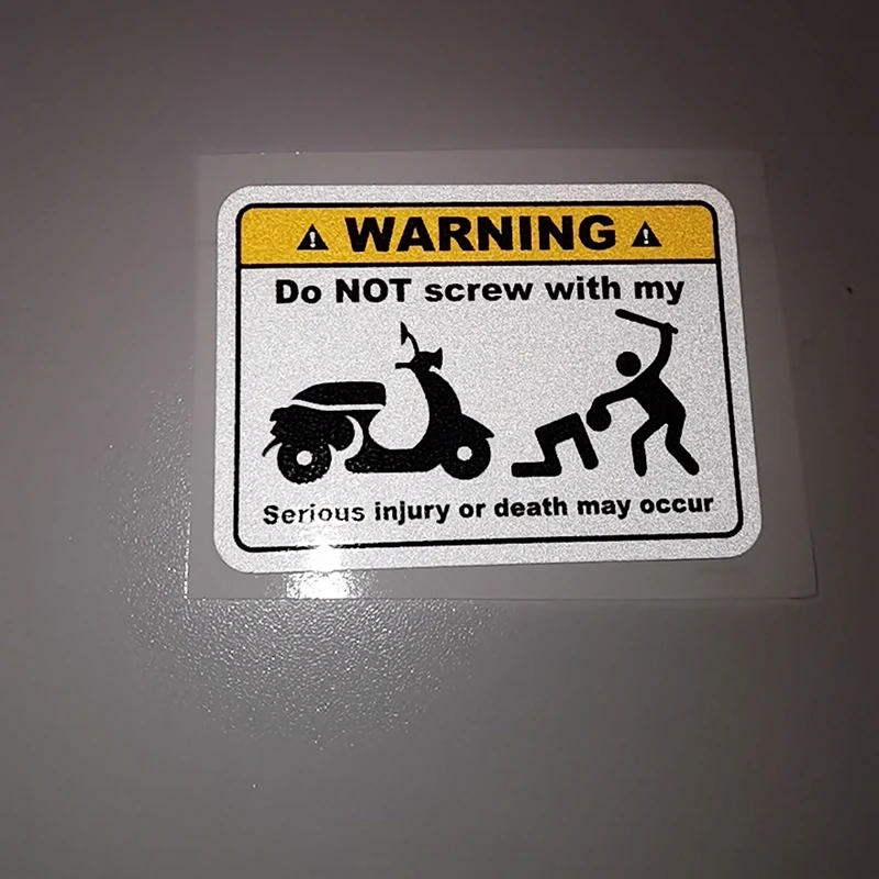 Warning Mark Do Not Touch My Motorbike Motorcycle Stickers Decals 8cmx5.6cm