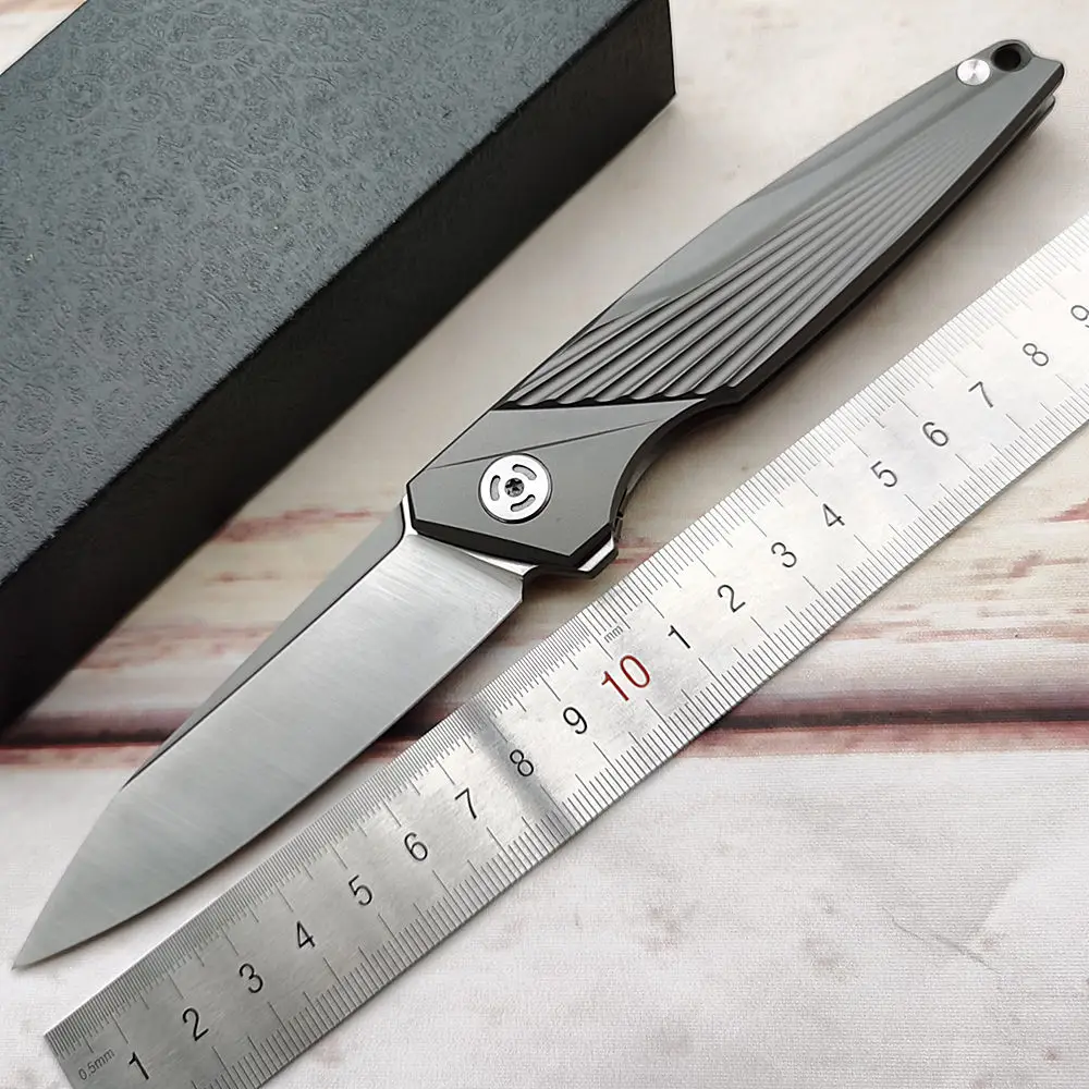 

JUFULE Rocket Mark M390 blade TC4 Titanium Flipper folding camping hunting pocket fruit EDC tool dinner kitchen knife