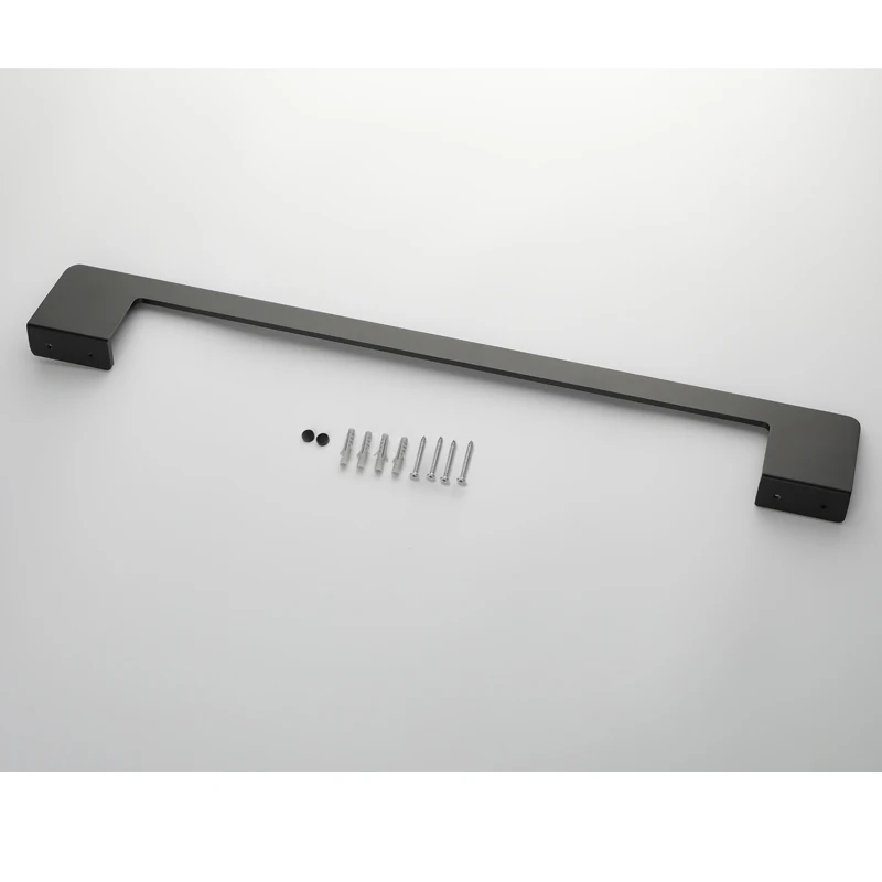 Bojia Towel Holder Aluminum Bathroom Towel Bar Black Wall Mounted Towel Hanger For Kitchen Fabric Hardware