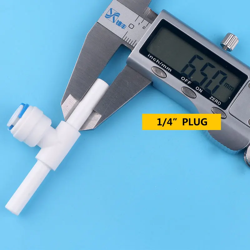 1/4'' PE Quick Connect Double 1/4'' Side Bolt Tee 7111C Pipe 3 Way Hard Plug Joint 6.5MM Aquarium RO Water Filter Tee