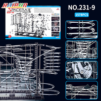 1578PCS Spacerail Roller Coaster Maze Circuit Ball Track Building Blocks Set Kid's Education Science Experiment Creative Toys