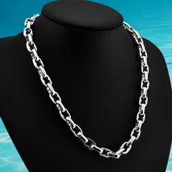 Men Chain 925 Sterling Silver Necklace For Men Women Thick 9mm Long Silver Chain Vintage Curb Cuban Link Chain Chokers Jewelry