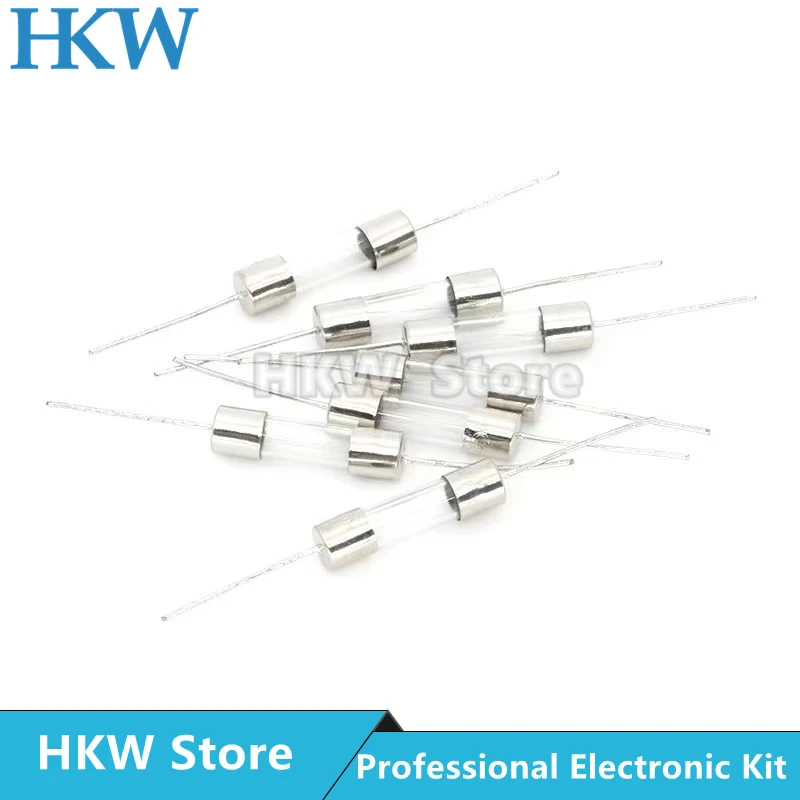 10pcs Fast-blow Glass Tube Fuse Fast Break With Pin 5X20mm 0.5A 1A 1.5A 2A 3A 3.15A 6A 6.3A 8A 10A 12A 15A 20A  Fuses Fusibles