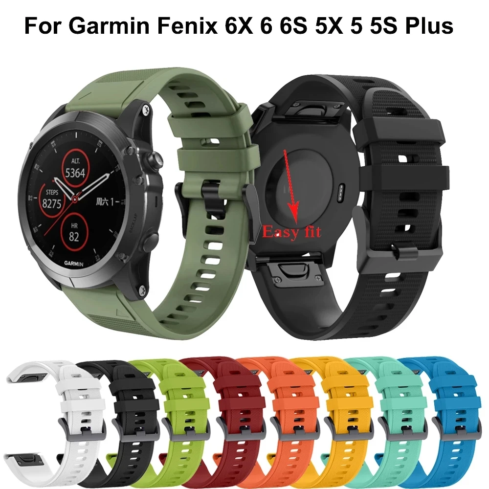 26 22มม.ซิลิโคน QuickFit สายนาฬิกาสำหรับ Garmin Fenix 7S 7 7X 6X 6 6S Pro 5 5S 5X Smartwatch สายรัดข้อมือสายรัดข้อมือสร้อยข้อมือ