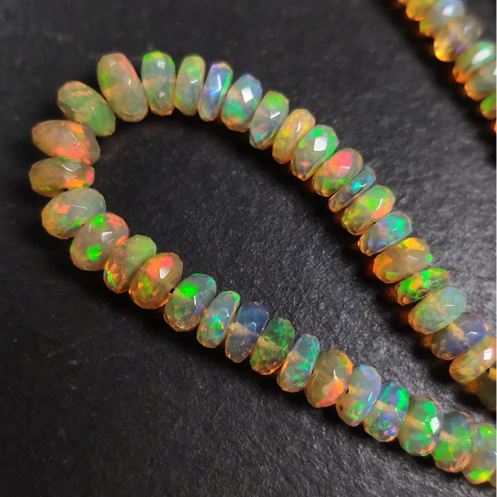 

OPAL roundel faceted AAAA3-5MM for DIY jewelry making loose beads 38CM FPPJ wholesale nature gemstone