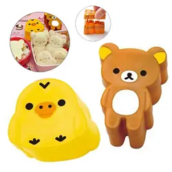 1 paio simpatico cartone animato Rilakkuma pollo palla di riso stampo pane biscotto modellazione fai da te stampo bambini pasto Sushi palla di riso Bento Mold