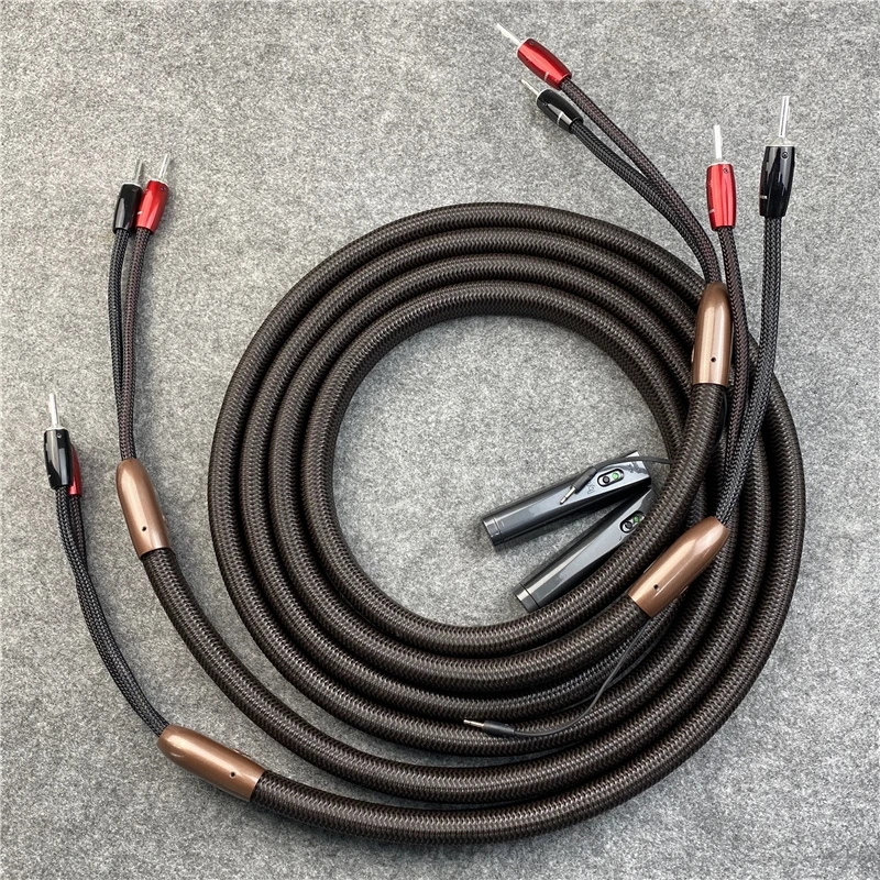 Kabel Speaker OAK hifi colokan to Spade Banana berlapis perak kabel Audio HiFi PSC dengan 72V DBS